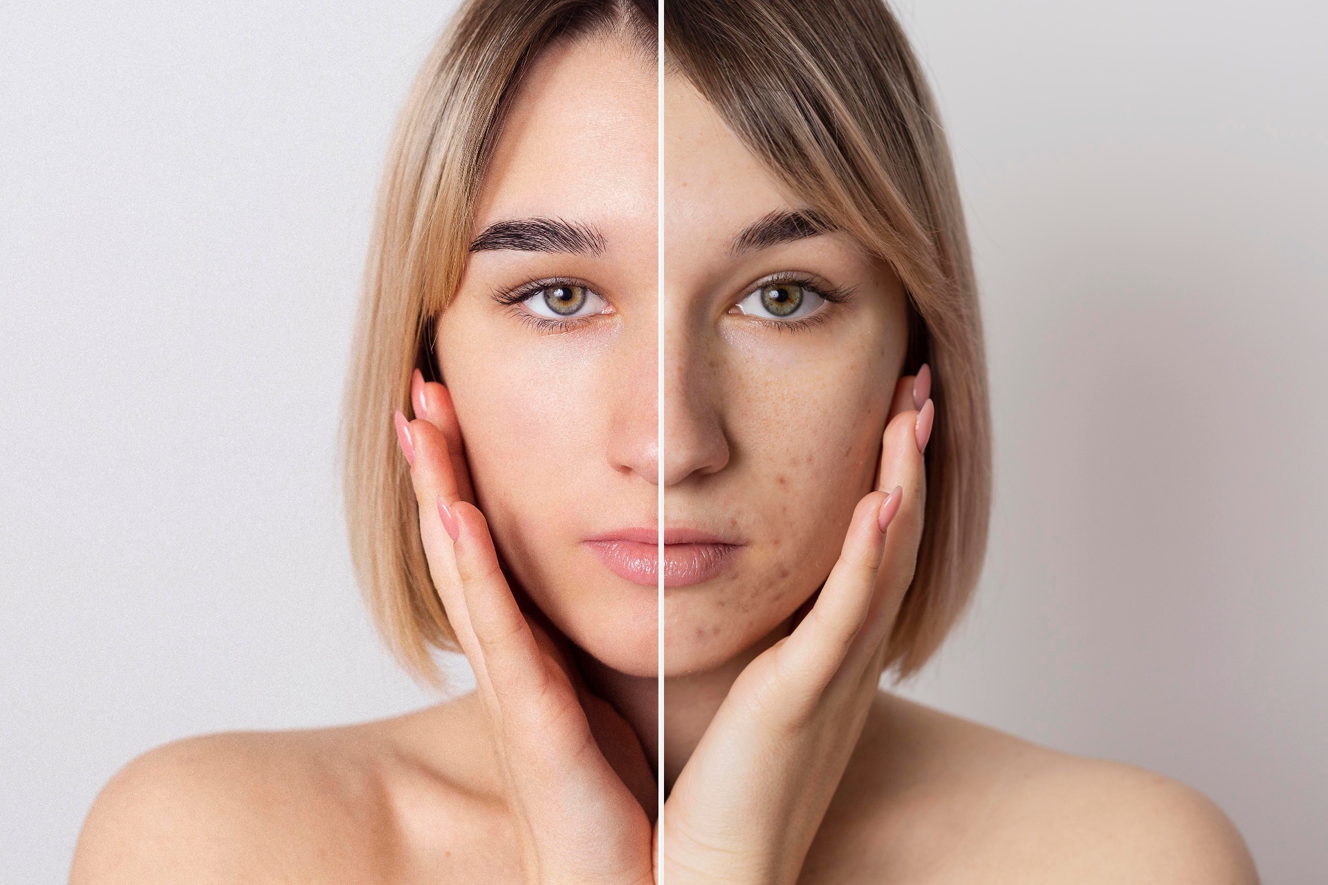Kundin vor und nach der Summer Skin Reset Gesichtsbehandlung